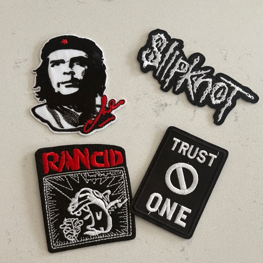 Embroidered Band and Icon Patches Set
